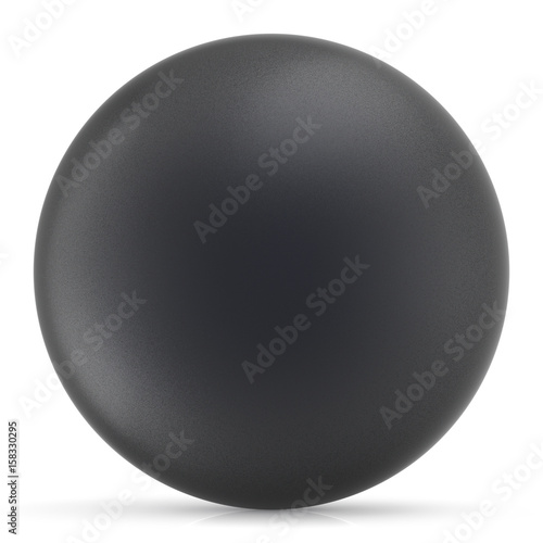 Black sphere round button ball basic matted circle geometric shape solid figure simple minimalistic atom single drop object blank balloon design element. 3D illustration isolated