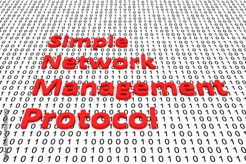 Simple Network Management Protocol in the form of binary code, 3D illustration photo