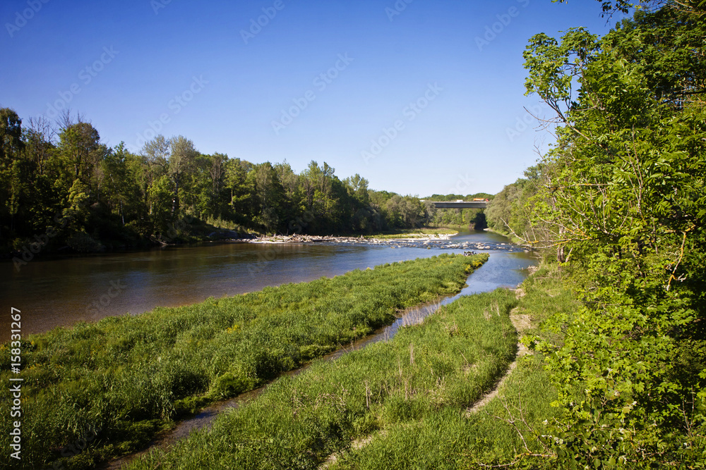  Germany, banks of Isar river near Munich in summer