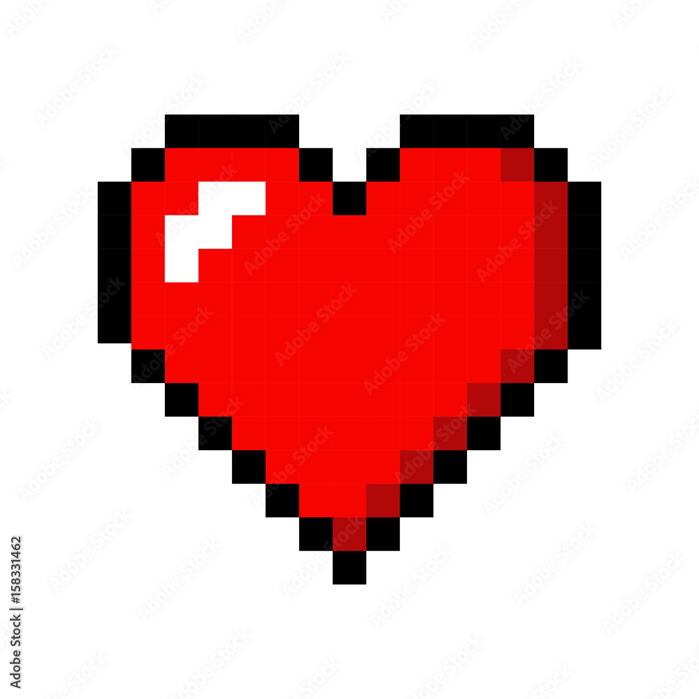 Fototapeta Piksel sztuki miłości koloru ikony kierowy valentine