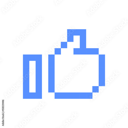 Pixel art icon thumb up sign symbol photo