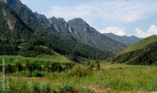 Panorama of the mountain altai