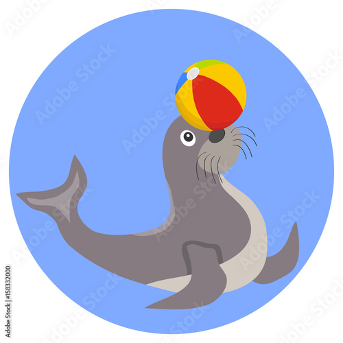 Seal plays with the ball icon