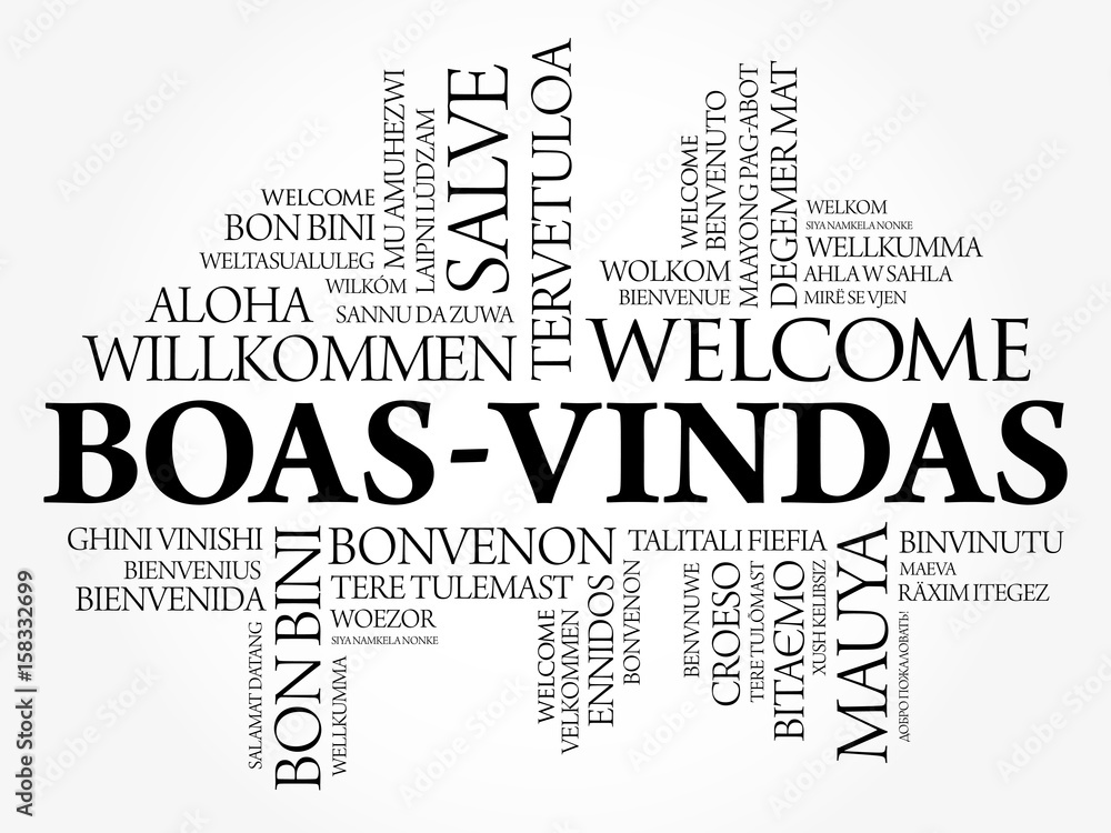 Boas-Vindas (Welcome in Brazilian Portuguese) word cloud in