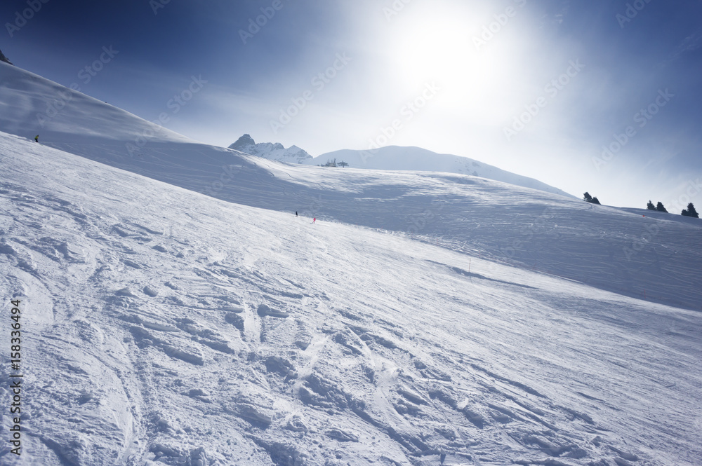 High mountains under snow in the winter