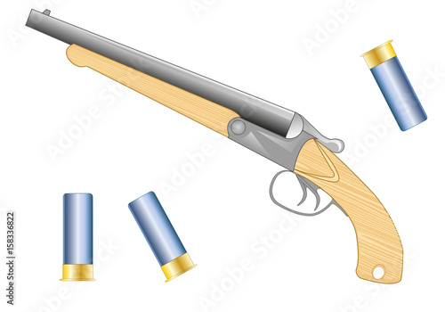Short handgun with patron