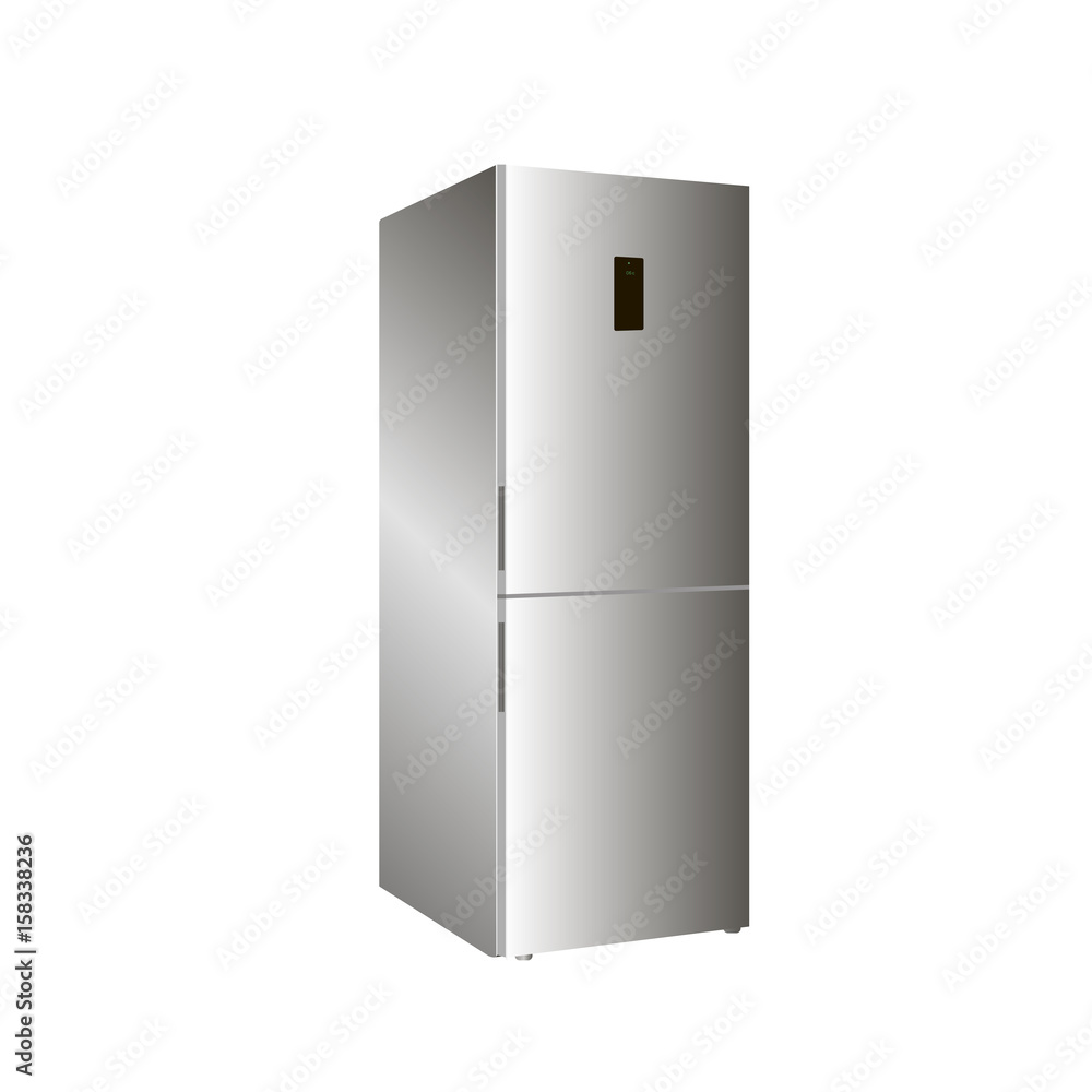 Home refrigerator on a white background. 3D Home refrigerator on a white background. 3D