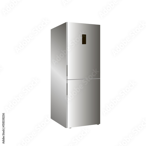Home refrigerator on a white background. 3D