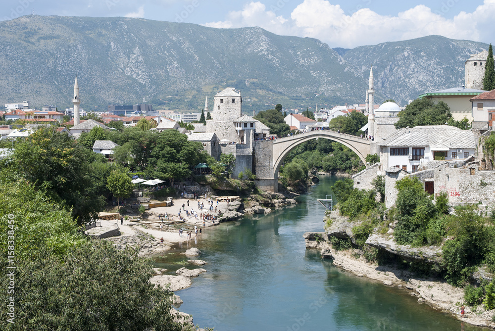 Bridge over river Neretva, Mostar. Bosnia and Herzegovina