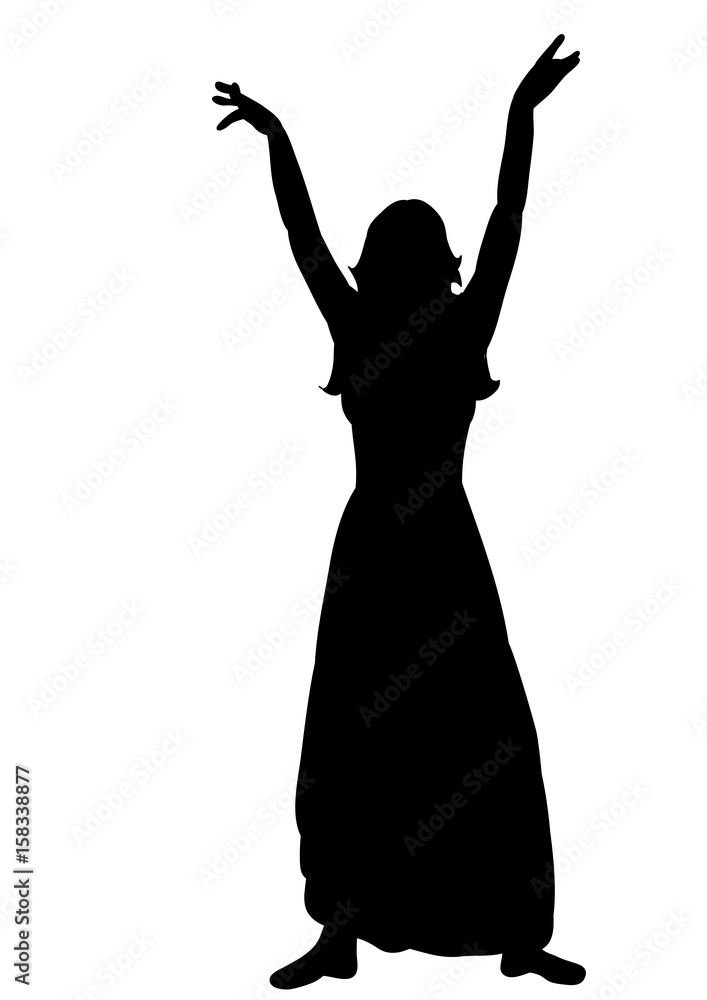 Girl dancing silhouette 