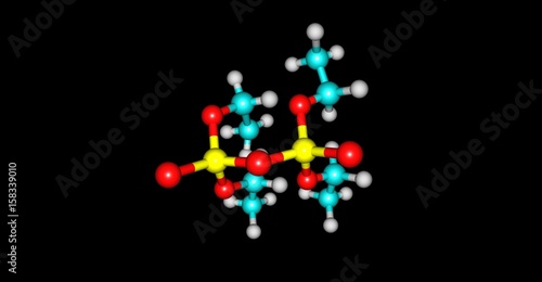 Tetraethyl pyrophosphate molecular structure isolated on black