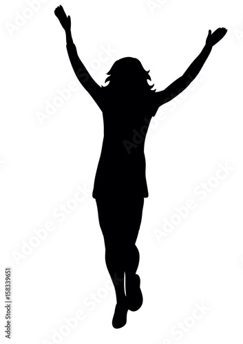 Silhouette of a girl having fun dancing