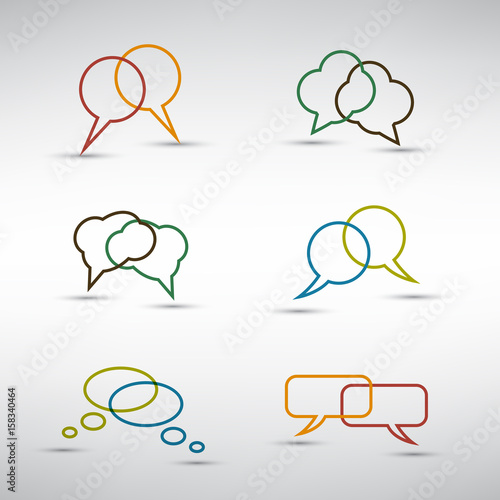 Colorful Speech Bubbles Design Set, Vector Illustration photo