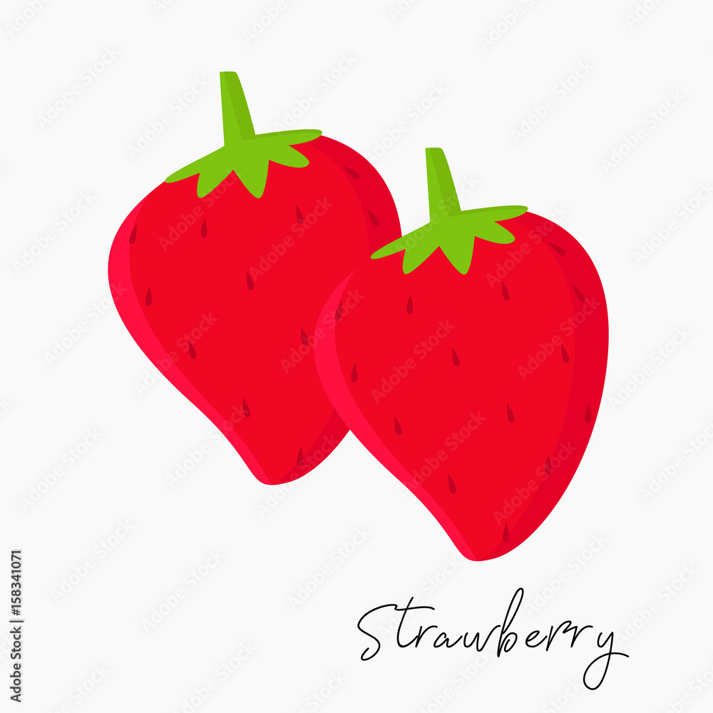 Fototapeta premium two fresh strawberries vector