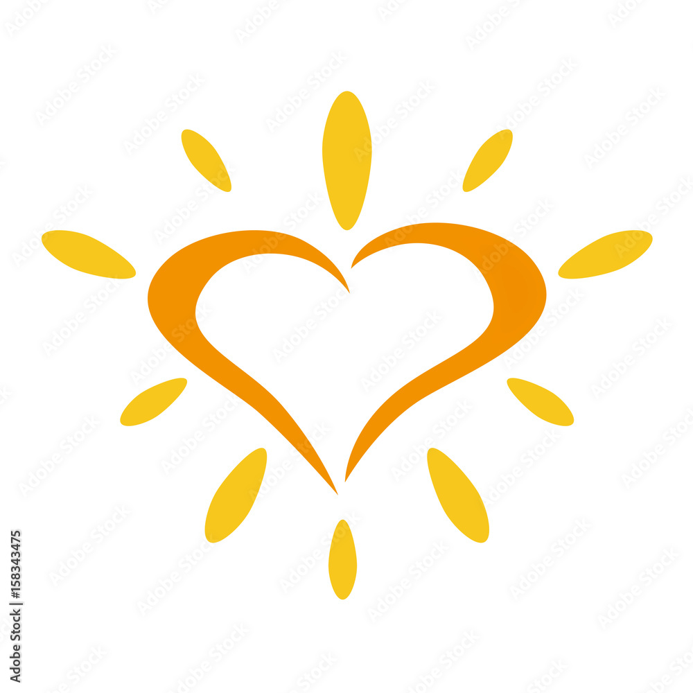 Herz Sonne vector de Stock Adobe Stock