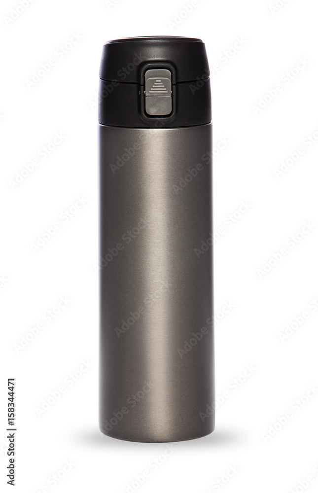 Grey thermos collection isolated on white background Grey thermos collection isolated on white background
