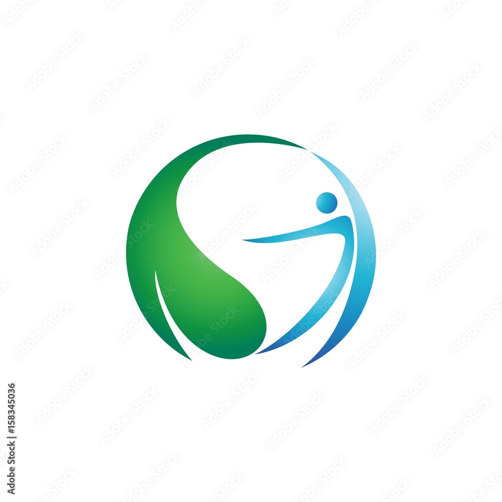 Fototapeta premium Eco People Logo Set