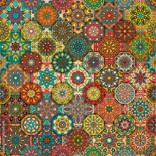 Seamless pattern. Vintage decorative elements. Hand drawn background. Islam, Arabic, Indian, ottoman motifs. Perfect for printing on fabric or paper.