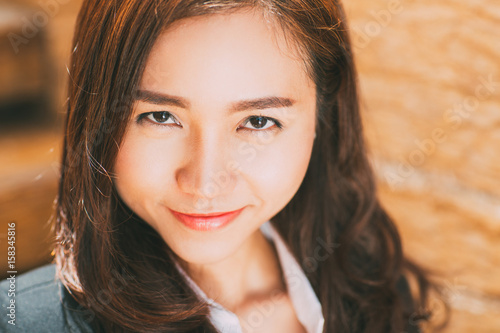 Closeup View of Smiling Businesswoman photo