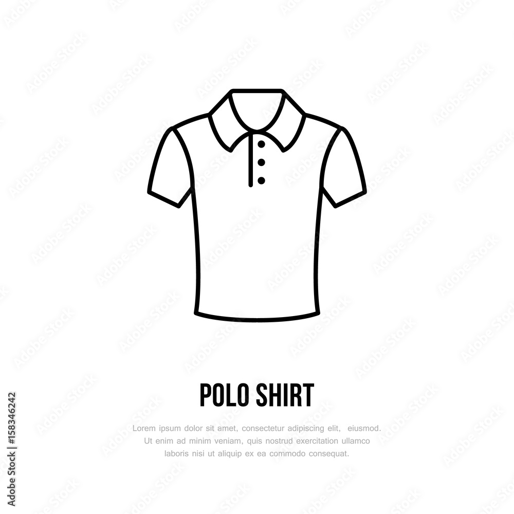 Polo shirt icon, clothing shop line logo. Flat sign for apparel collection.  Logotype for laundry, clothes cleaning. Stock Vector | Adobe Stock