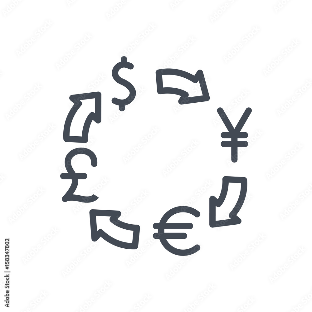 Trading Business Exhange Currency line Icon Trading Business Exhange Currency line Icon