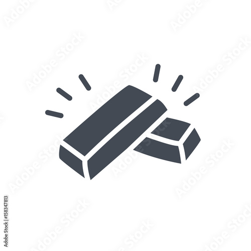 Trading Business Golden Silver Bar silhouette Icon