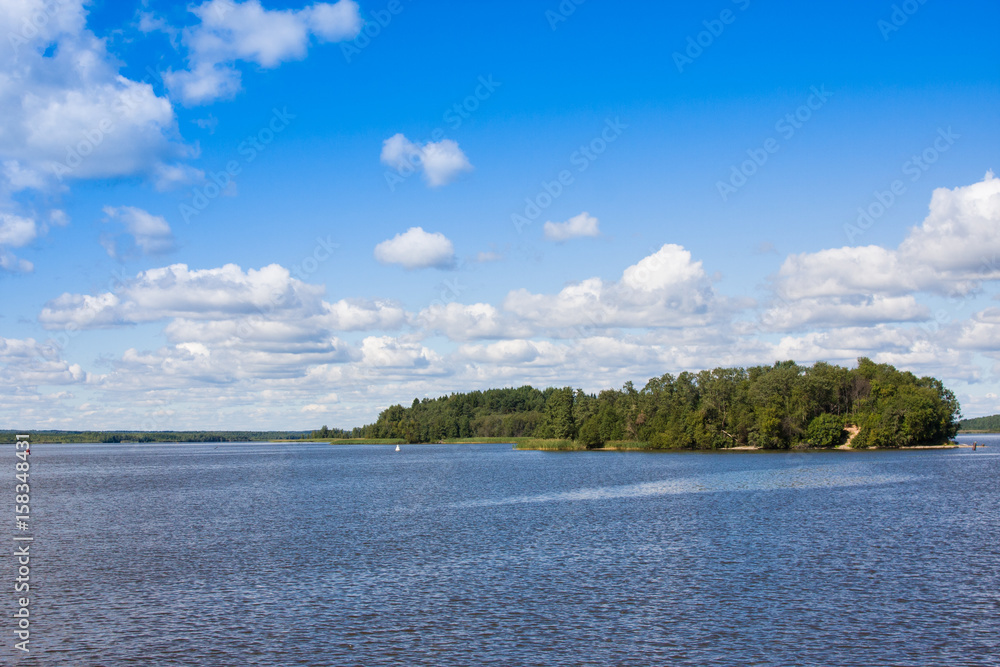 River Sheksna near near Goritsky Voskresensky Monastery in Vologda region, Russia River Sheksna near near Goritsky Voskresensky Monastery in Vologda region, Russia