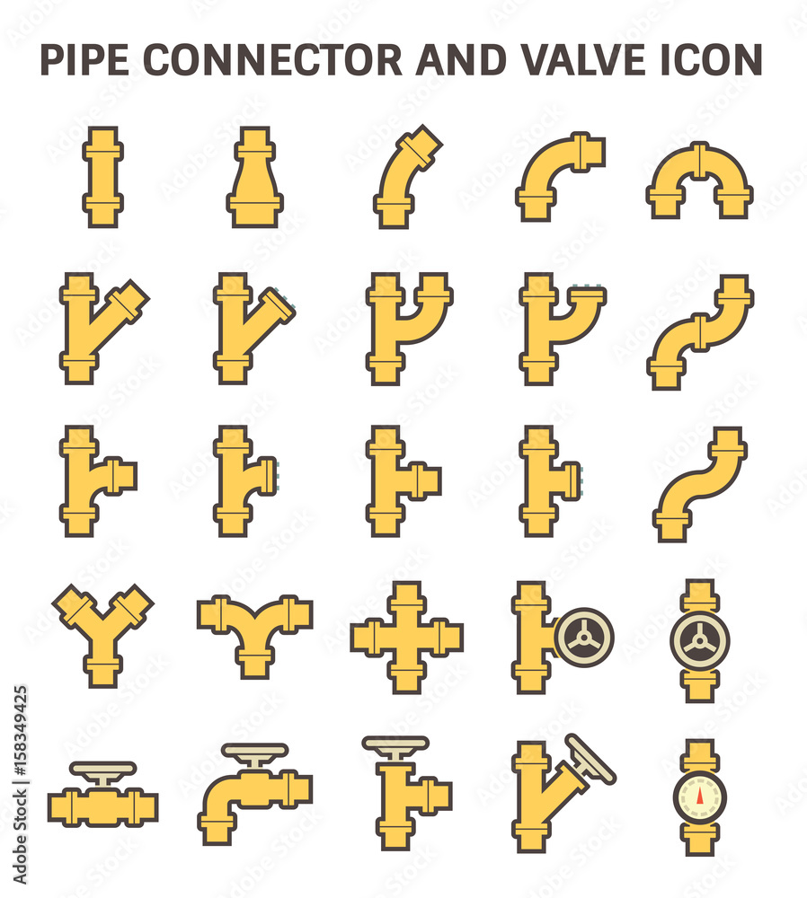 Pipe icon and flange fitting. Include control valve and pressure gauge or manometer. For pipeline construction and transportation liquid or gas i.e. crude, oil, natural gas, sewage, wastewater etc. Pipe icon and flange fitting. Include control valve and pressure gauge or manometer. For pipeline construction and transportation liquid or gas i.e. crude, oil, natural gas, sewage, wastewater etc.