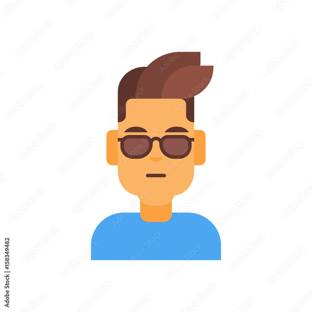 Profile Icon Male Emotion Avatar, Man Cartoon Portrait Sad Face Vector Illustration