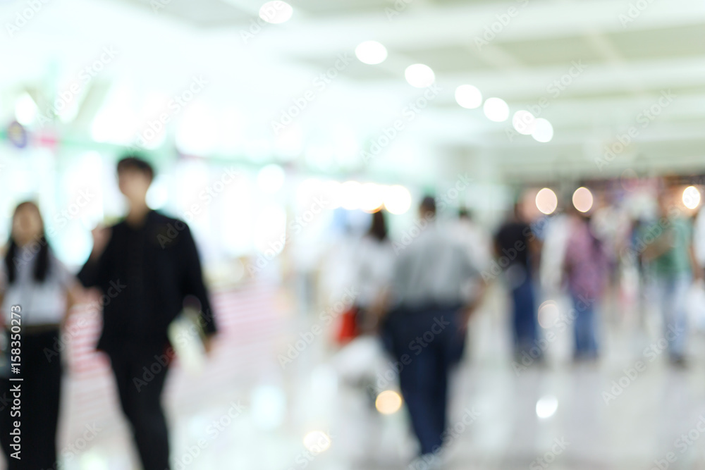 crowd people traveler in airport terminal, image blur used background crowd people traveler in airport terminal, image blur used background