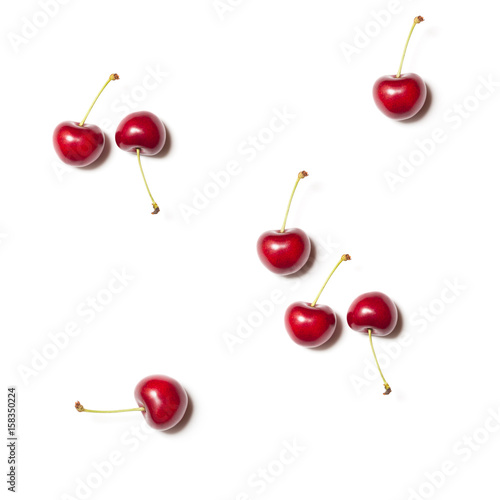 seamless pattern juicy cherry berries