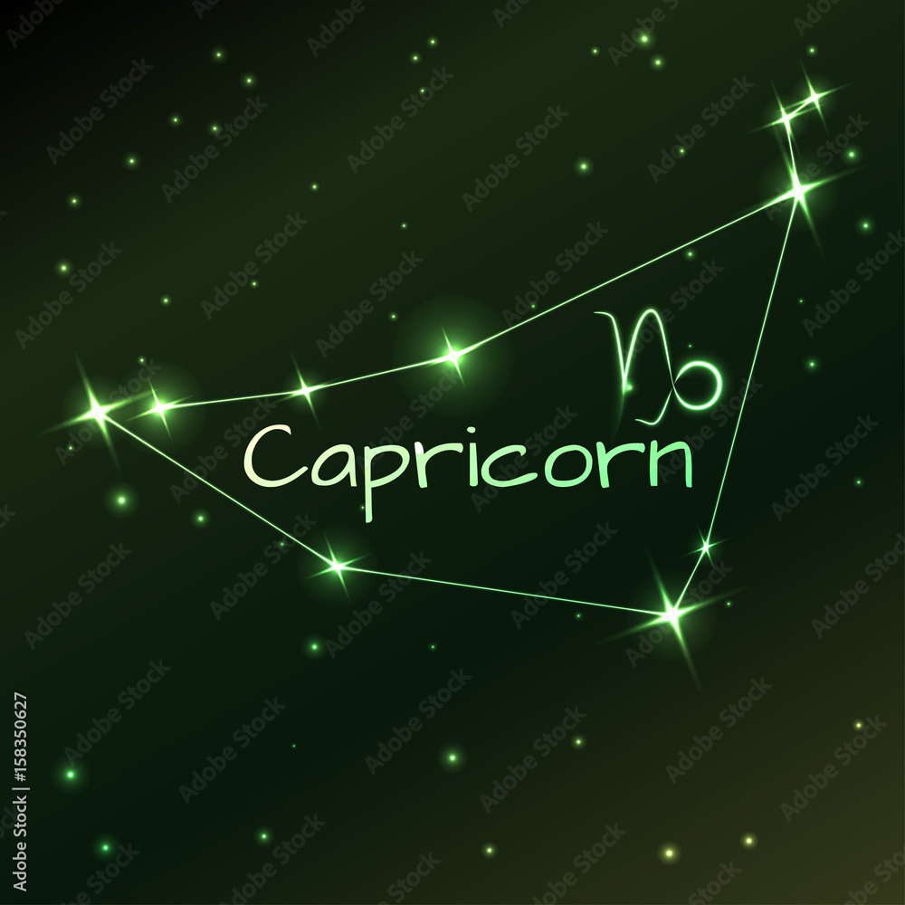 custom made wallpaper toronto digitalEarth symbol of Capricorn zodiac sign, horoscope, vector art and illustration.