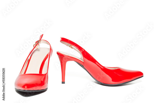 women's red high-heeled shoes