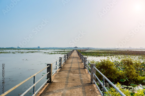 Bridge view lake nonghan Sakon Nakhon Province  Thailand