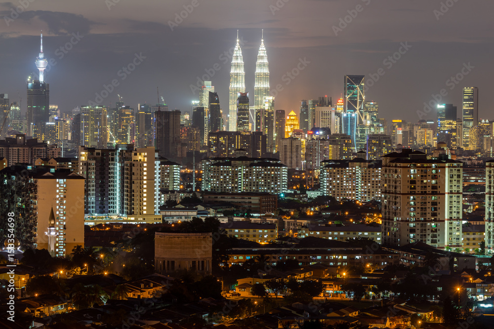 night-view of downtown Kuala Lumpur 