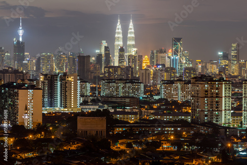 Photography night-view of downtown Kuala Lumpur