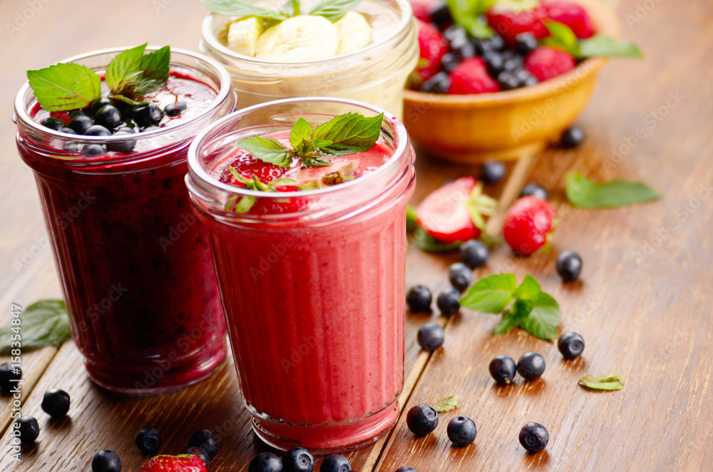 Blueberry strawberry and banana smoothie Blueberry strawberry and banana smoothie