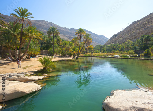 The beautiful mountain scenery. Wadi Bani Khalid. Oman. photo