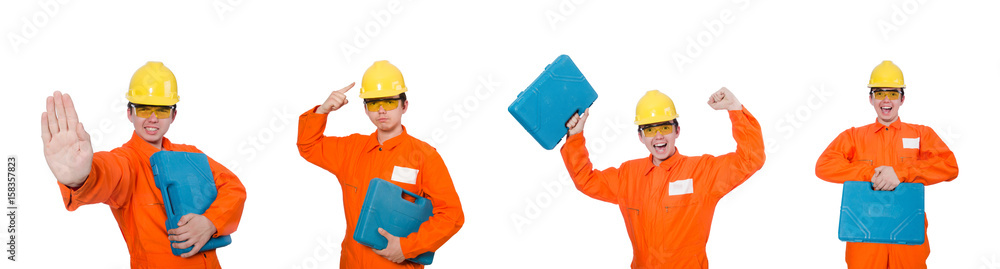 Industrial worker isolated on the white background Industrial worker isolated on the white background