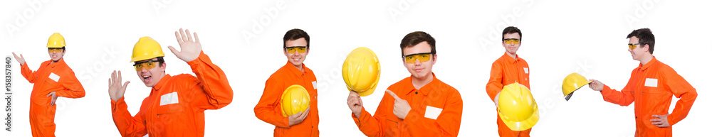 Industrial worker isolated on the white background Industrial worker isolated on the white background