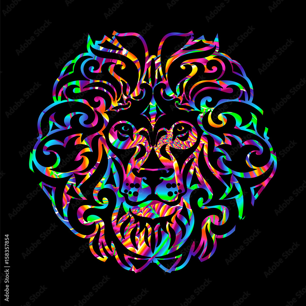 Isolated lion head