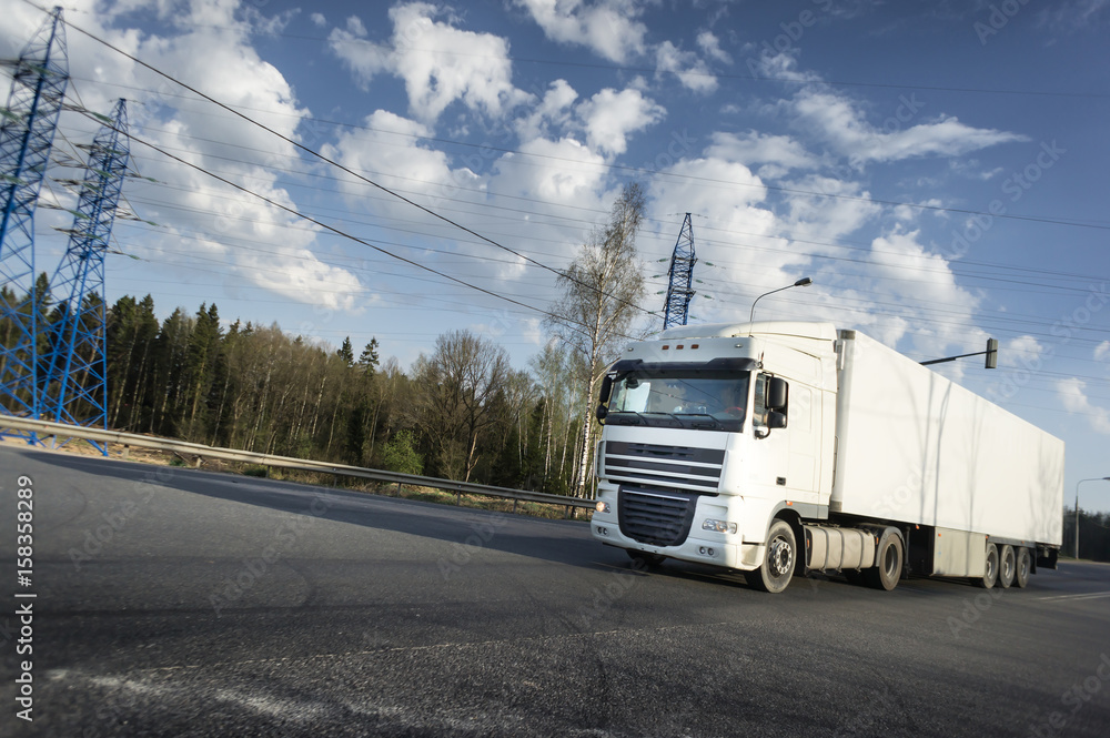 Naklejka premium Truck on the road