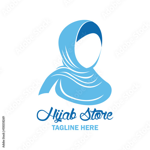 hijab logo with text space for your slogan / tag line, vector illustration