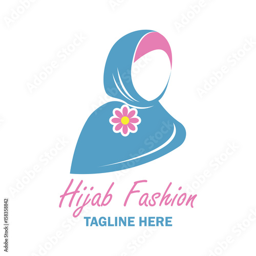 hijab logo with text space for your slogan / tag line, vector illustration