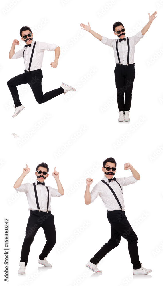 Young man with moustache isolated on white Young man with moustache isolated on white