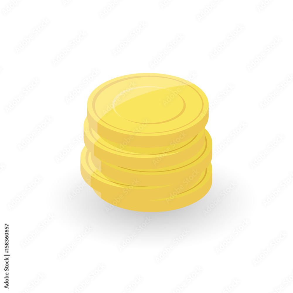 Gold Coin Stacks Vector on white background. Gold Coin Stacks Vector on white background.