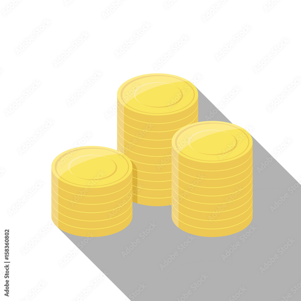 Gold Coin Stacks Vector on white background. Gold Coin Stacks Vector on white background.