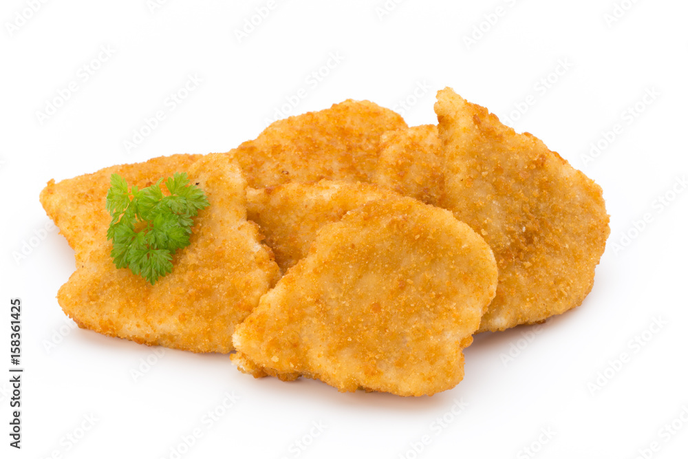 Nugget chiken on the white background. Nugget chiken on the white background.