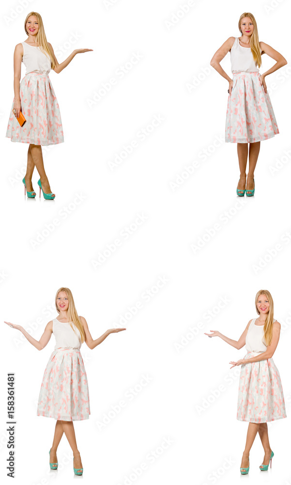 Woman in fashion looks isolated on white Woman in fashion looks isolated on white