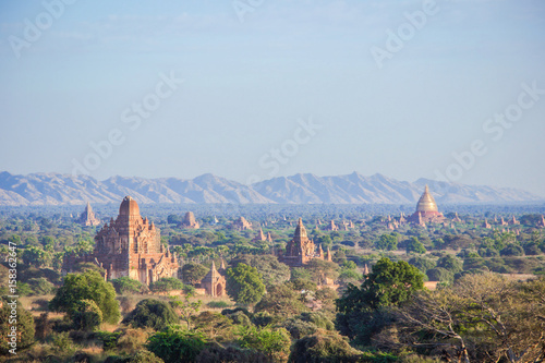 Temples in Bagan Myanmar at view point